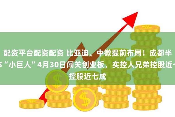 配资平台配资配资 比亚迪、中微提前布局！成都半导体“小巨人”4月30日闯关创业板，实控人兄弟控股近七成